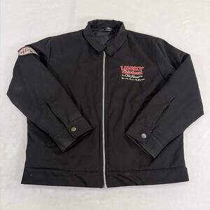 Lucky 13 Thirteen Hot Rod Kustoms Old Speed Motorcycle Jacket Men’s Large Chrty